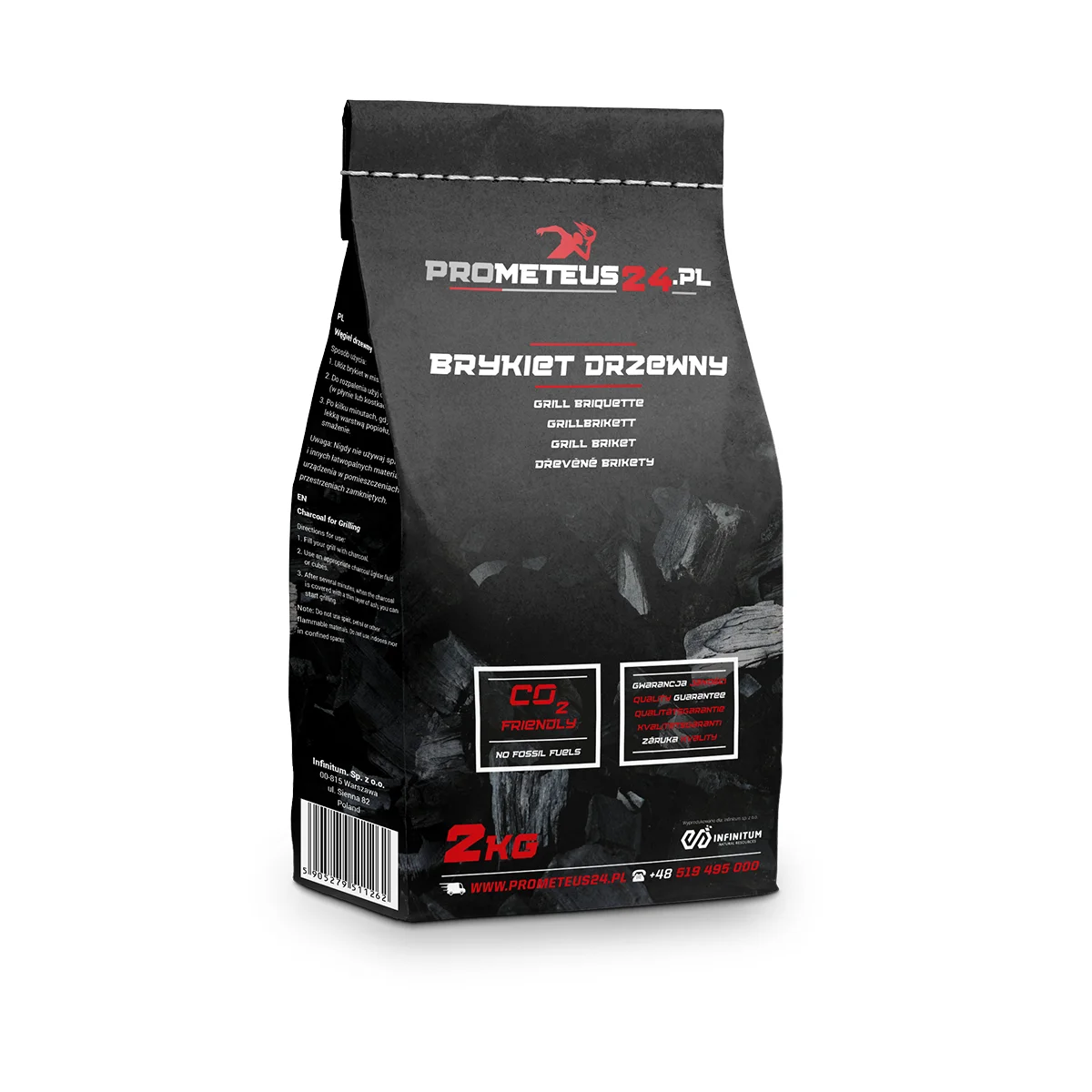 Brykiet węgla drzewnego 2 kg - paleta 342 szt.
