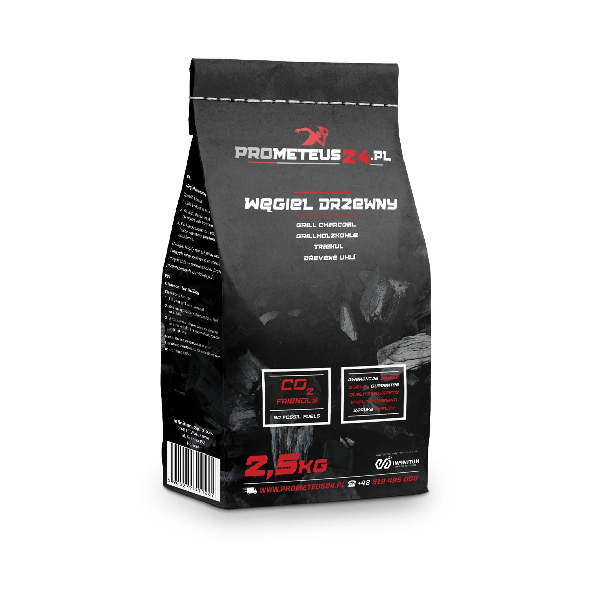 Węgiel drzewny 2,5 kg - paleta 180 szt.